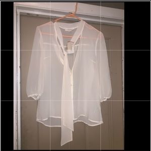 Nwt Sheer White Blouse